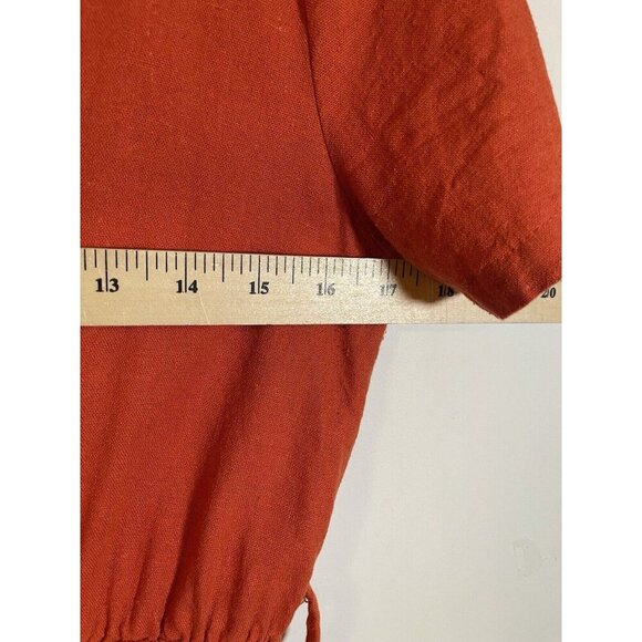 Cotton On Women Orange Boho Linen Blend Shorts Romper Size Small - Picture 7 of 8